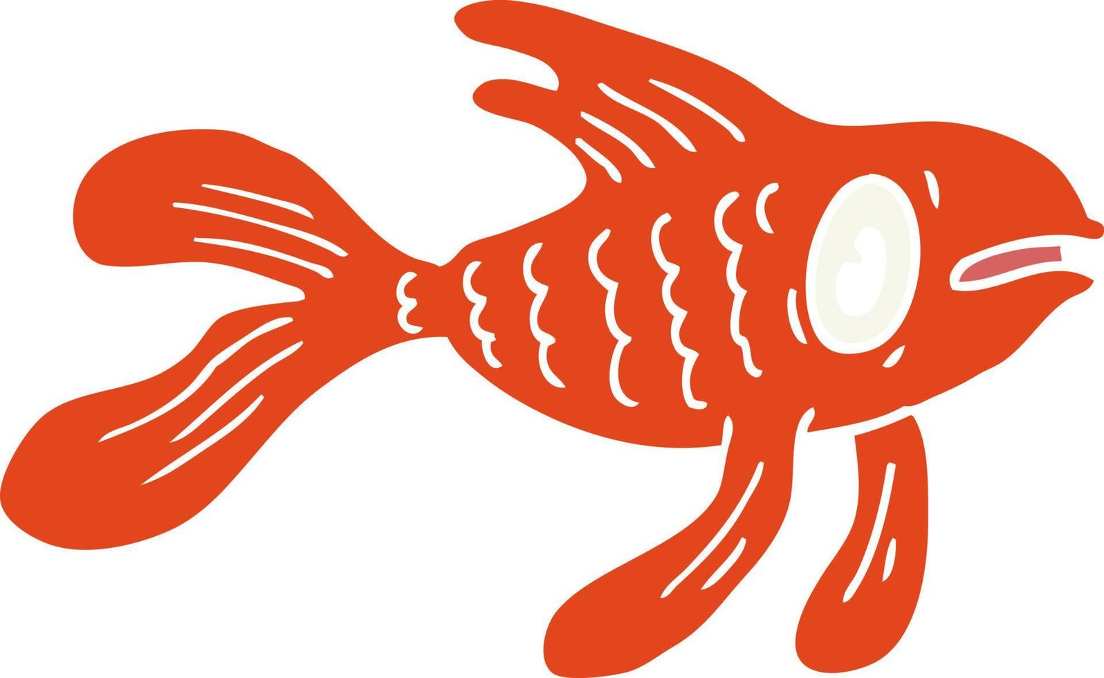 flat color style cartoon fish vector