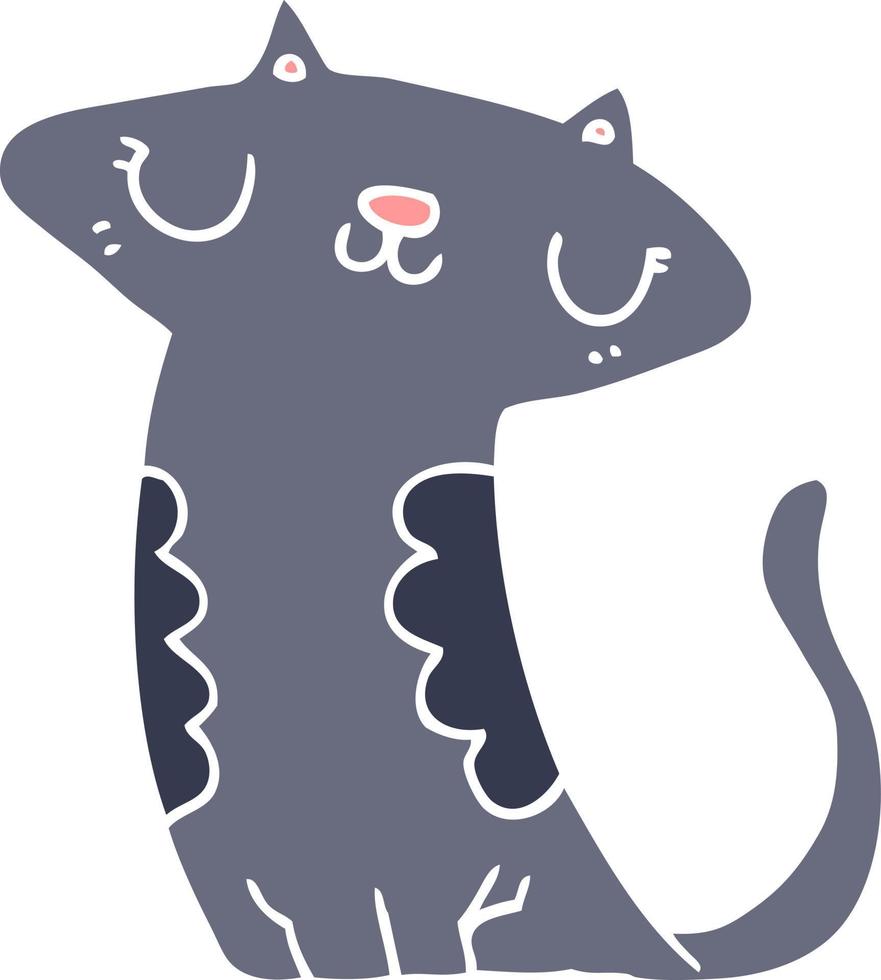 flat color style cartoon cat vector