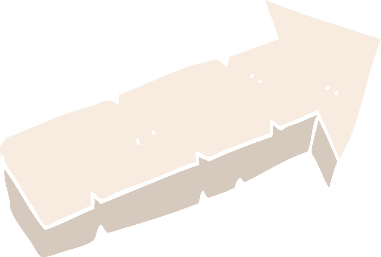 flat color illustration of a cartoon stone pointing arrow vector