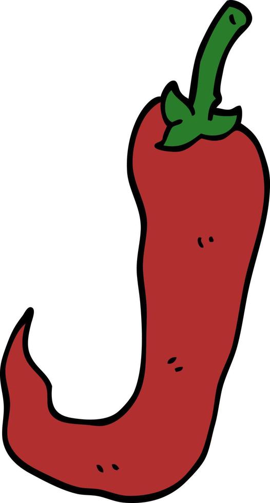 cartoon doodle red hot chilli pepper vector