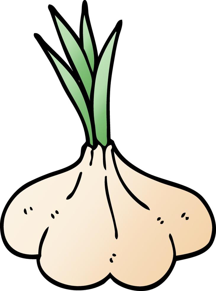 cartoon doodle garlic bulb vector