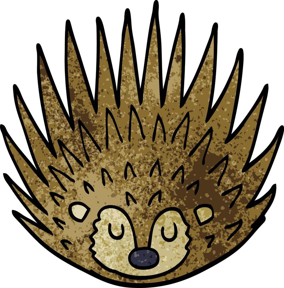 cartoon doodle spiky hedgehog vector