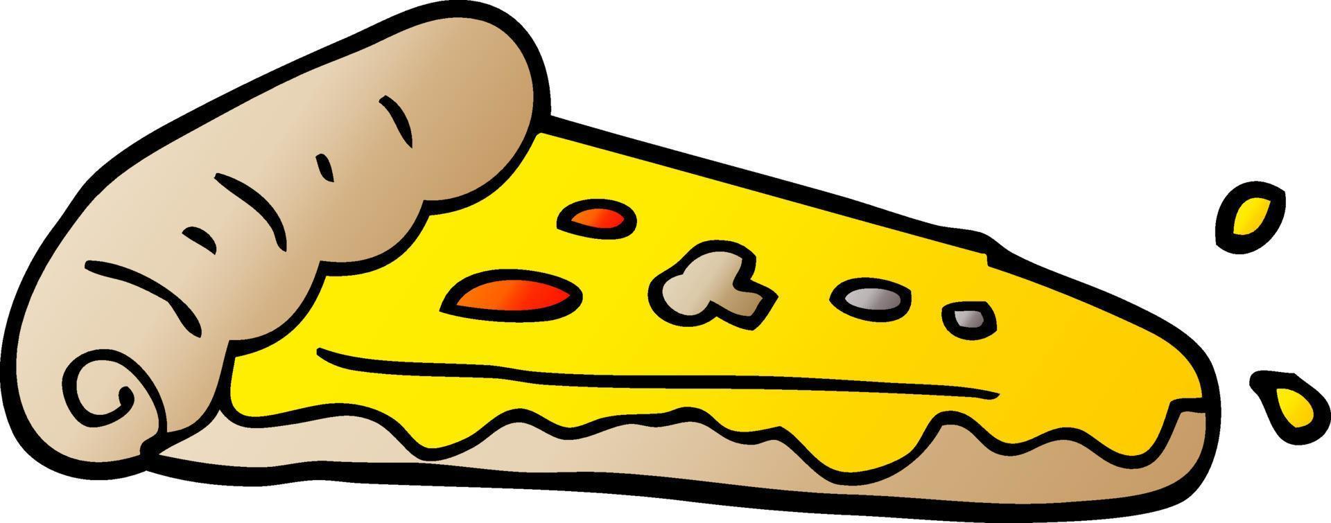 rebanada de pizza de garabato de dibujos animados vector