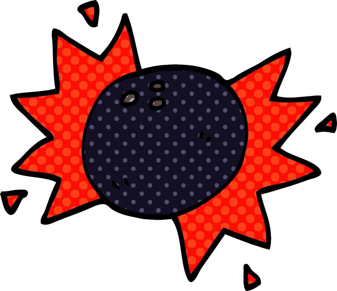 cartoon doodle bowling ball vector