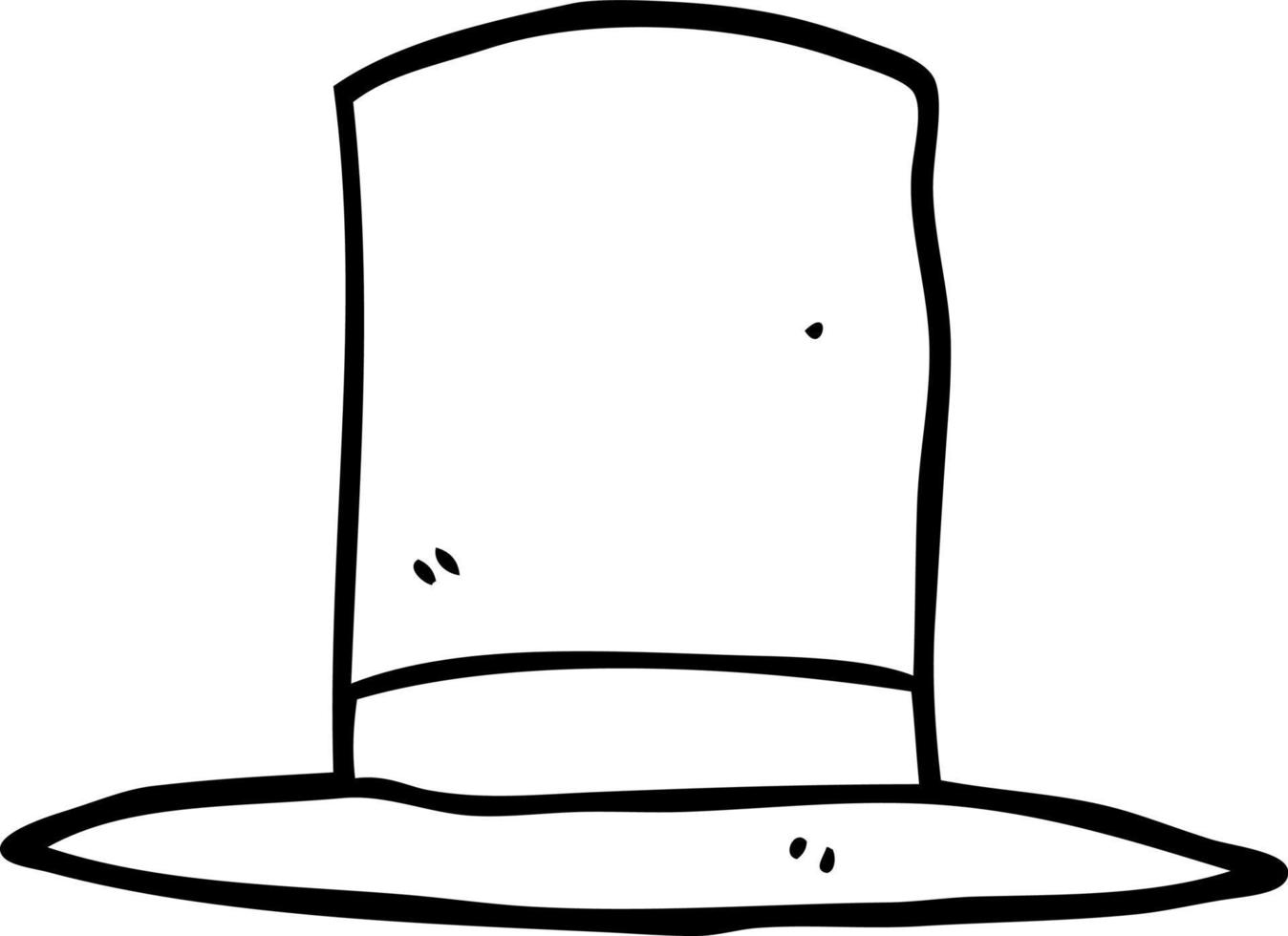 sombrero de copa de dibujos animados de dibujo lineal vector