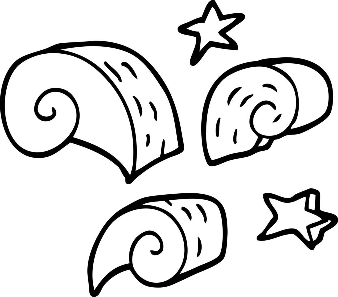 line drawing cartoon swirl decorative elements vector