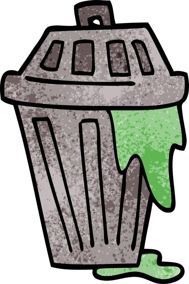 cartoon doodle waste bin vector