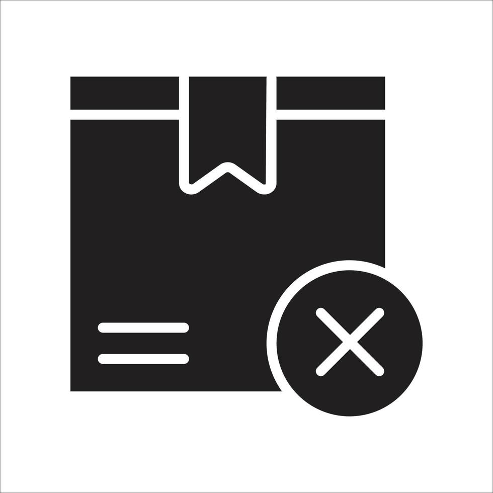 Shipping box cancel glyph icon vector