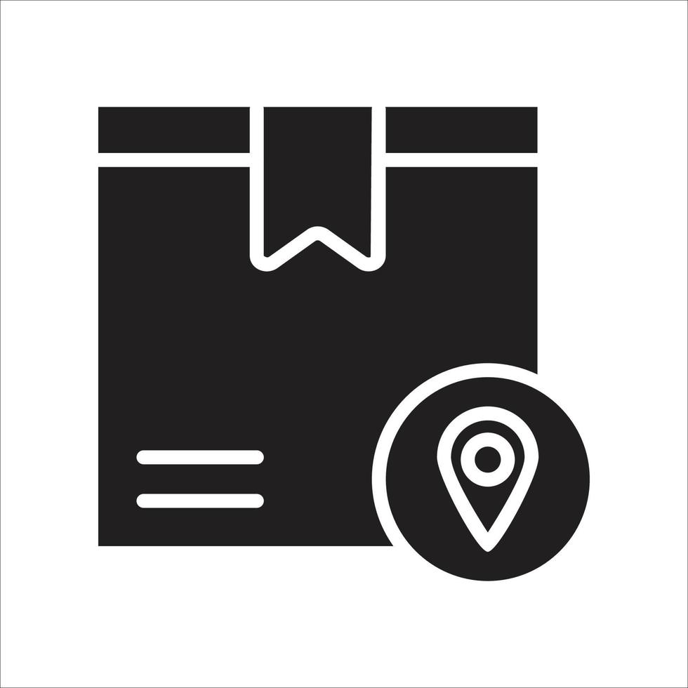 Parcel delivery location glyph icon vector