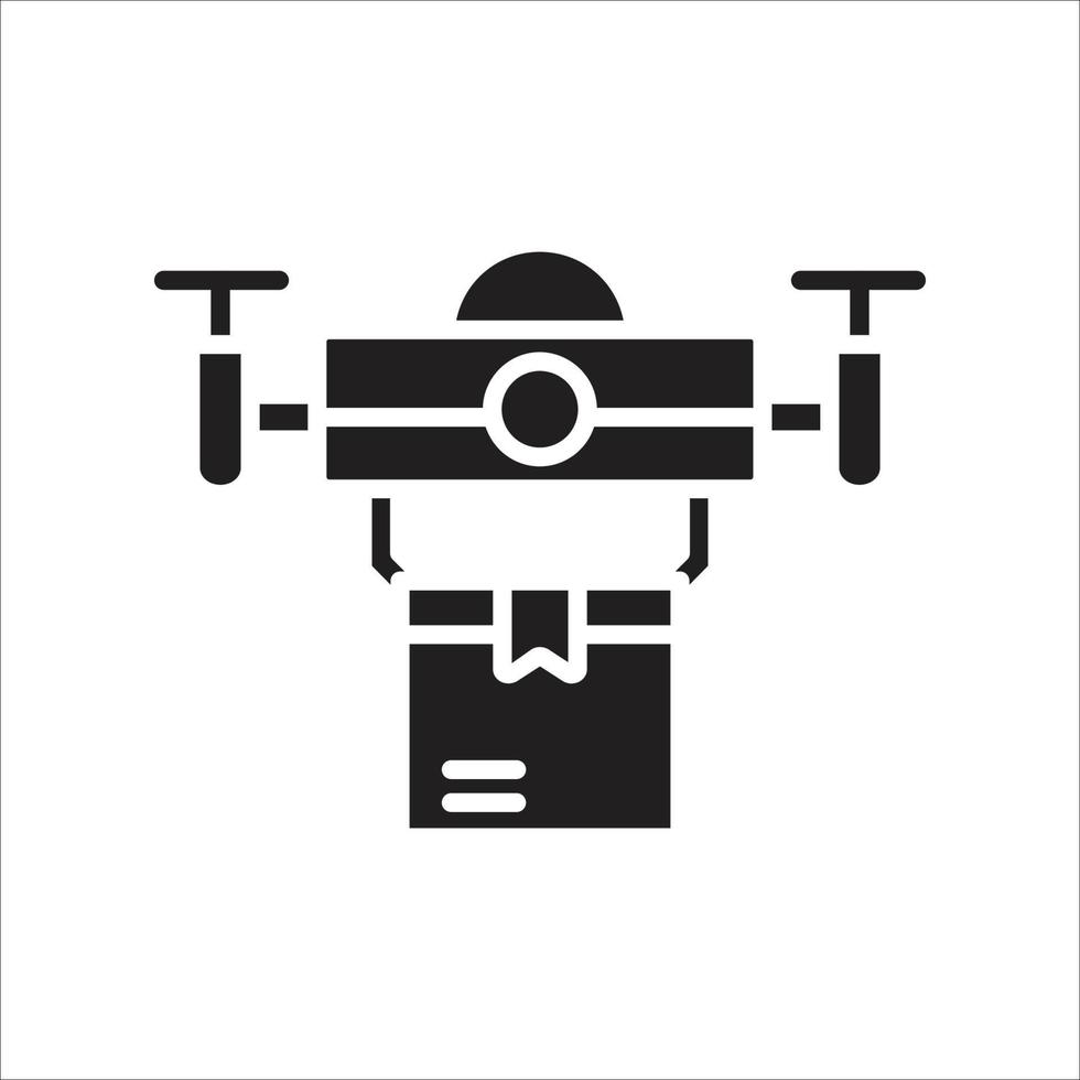 Package Delivery Drone Glyph Icon vector