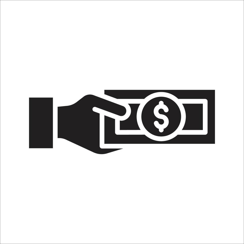 Cash payment glyph icon vector