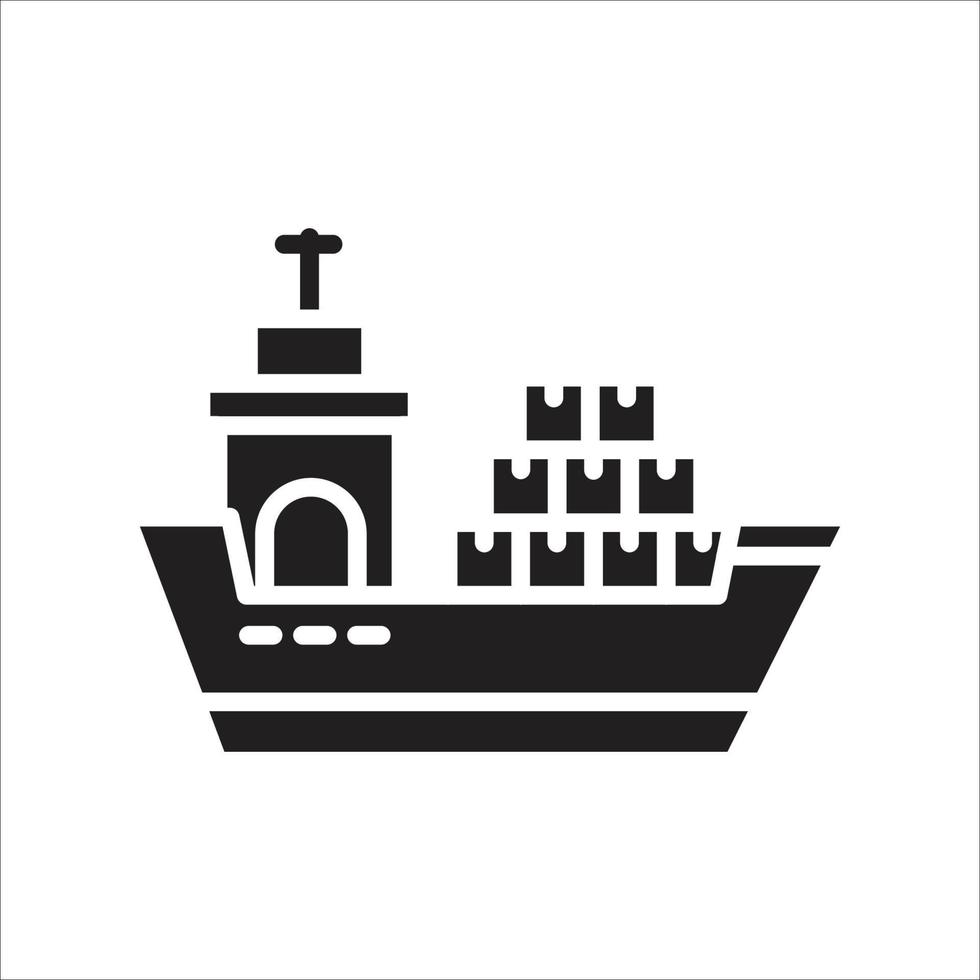 Shipping goods by sea glyph icon vector