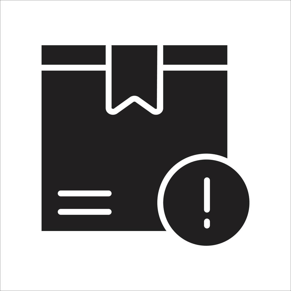 Shipping box error glyph icon vector