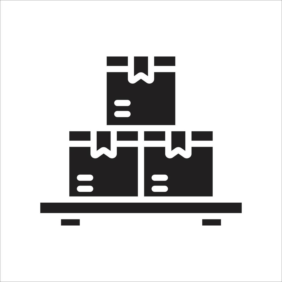 Pile of shipping boxes glyph icon vector