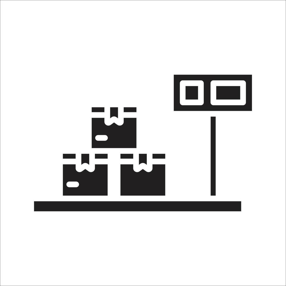 Shipping box weigher glyph icon vector