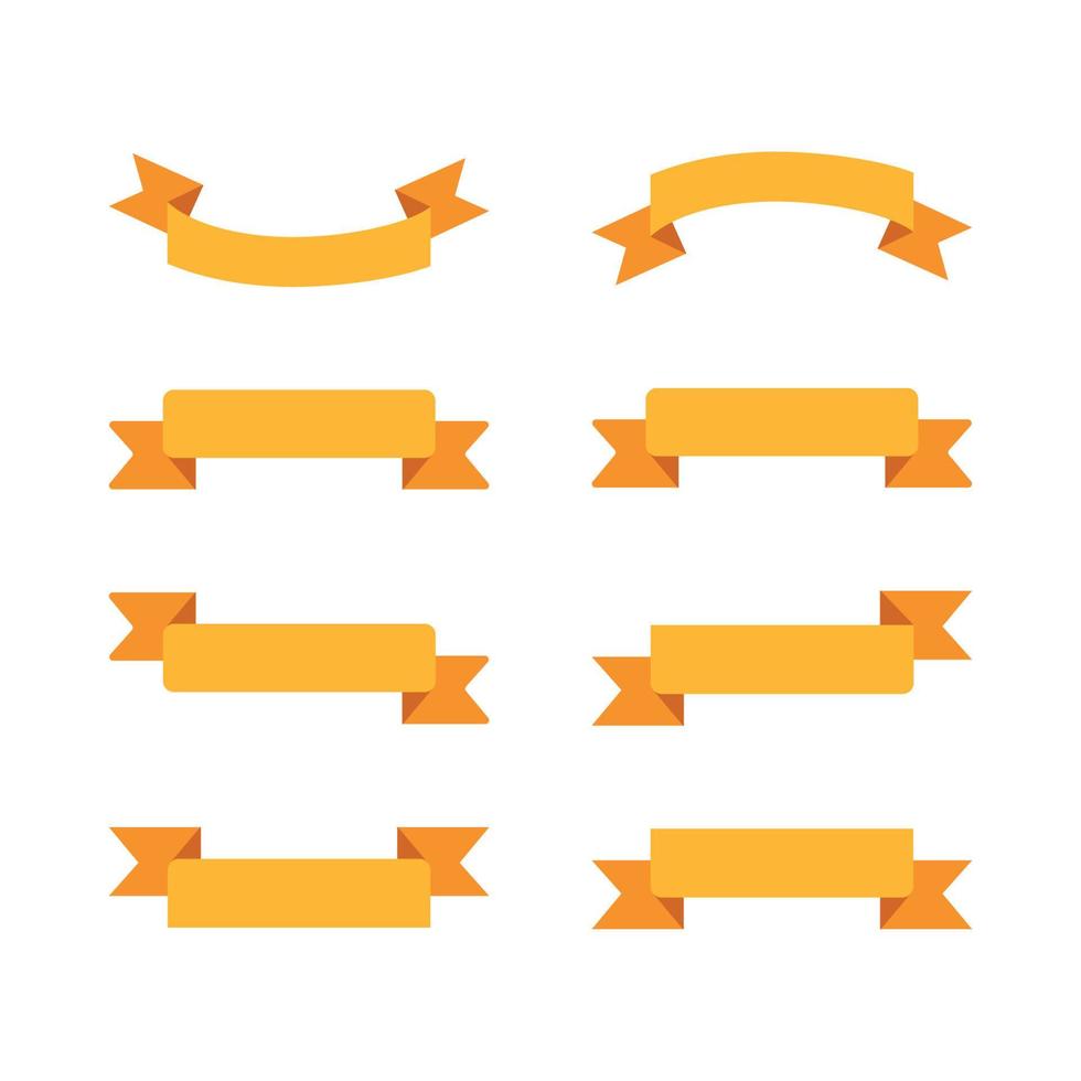 Set of Yellow Ribbon Vector