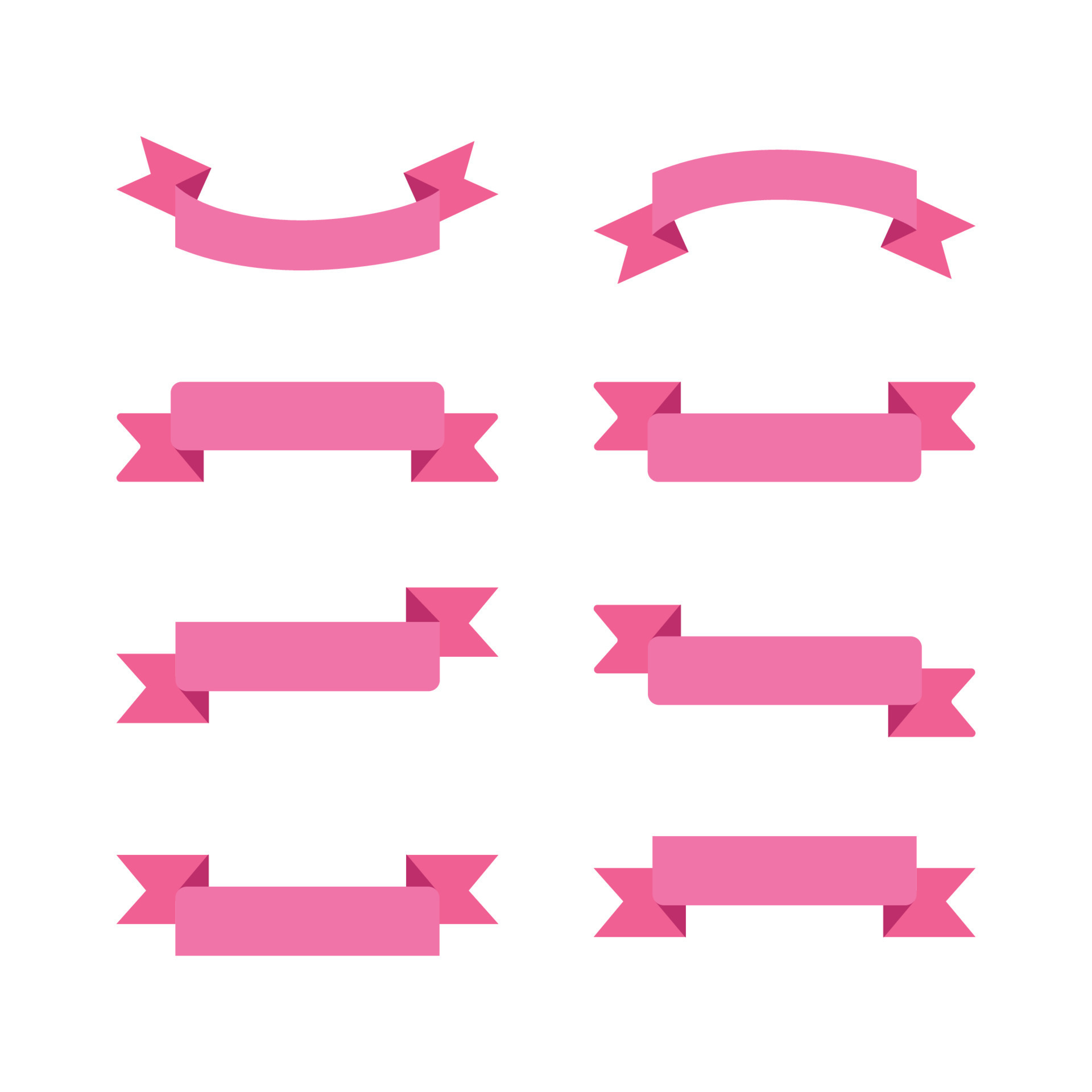 Set of Pink Ribbon Vector 12147114 Vector Art at Vecteezy
