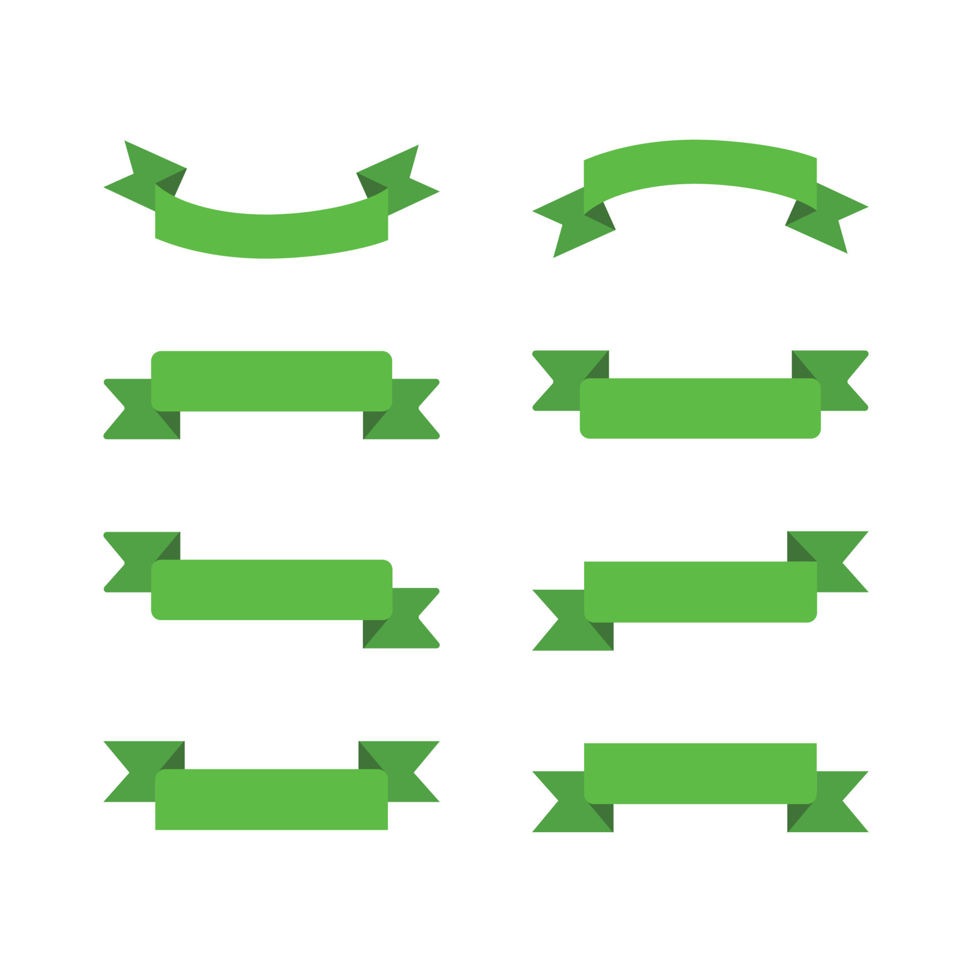 Set of Green Ribbon Vector 12147116 Vector Art at Vecteezy