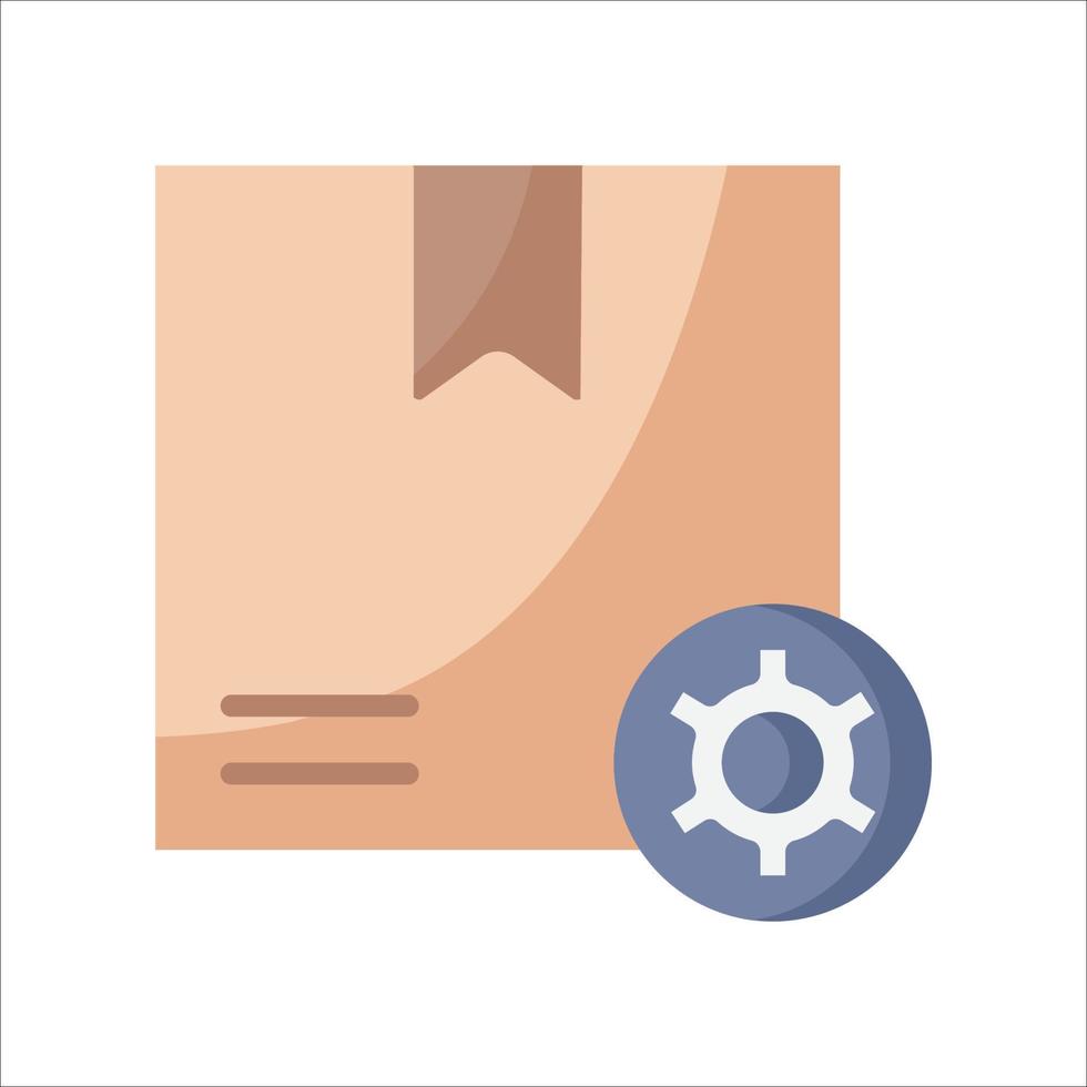 Delivery box setting flat icon vector