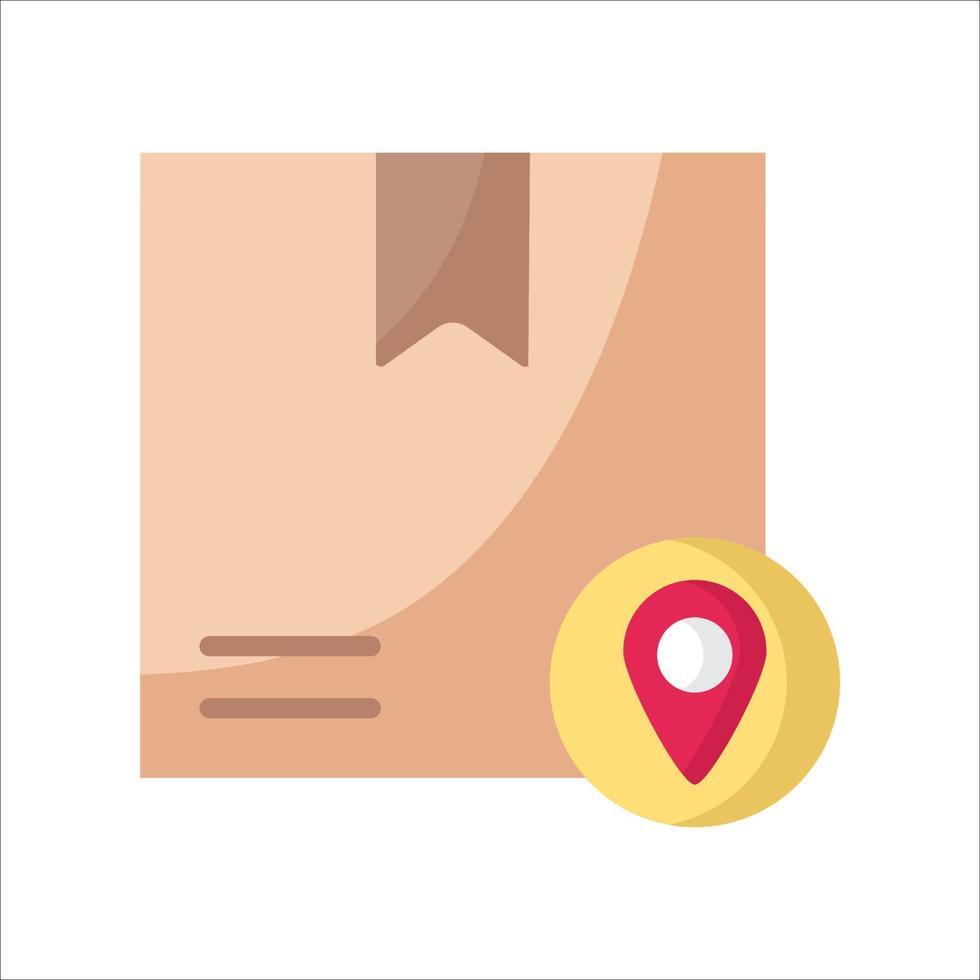 Parcel delivery location flat icon vector