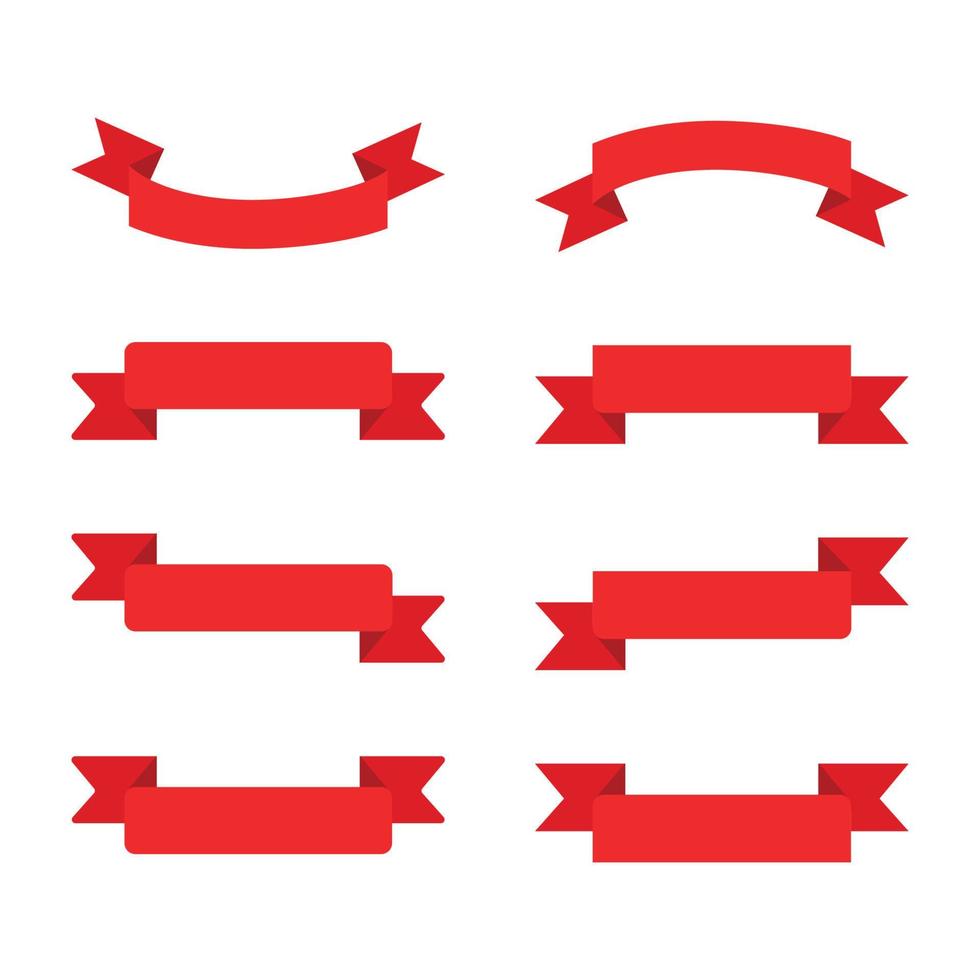 Set of Red Ribbon Vector