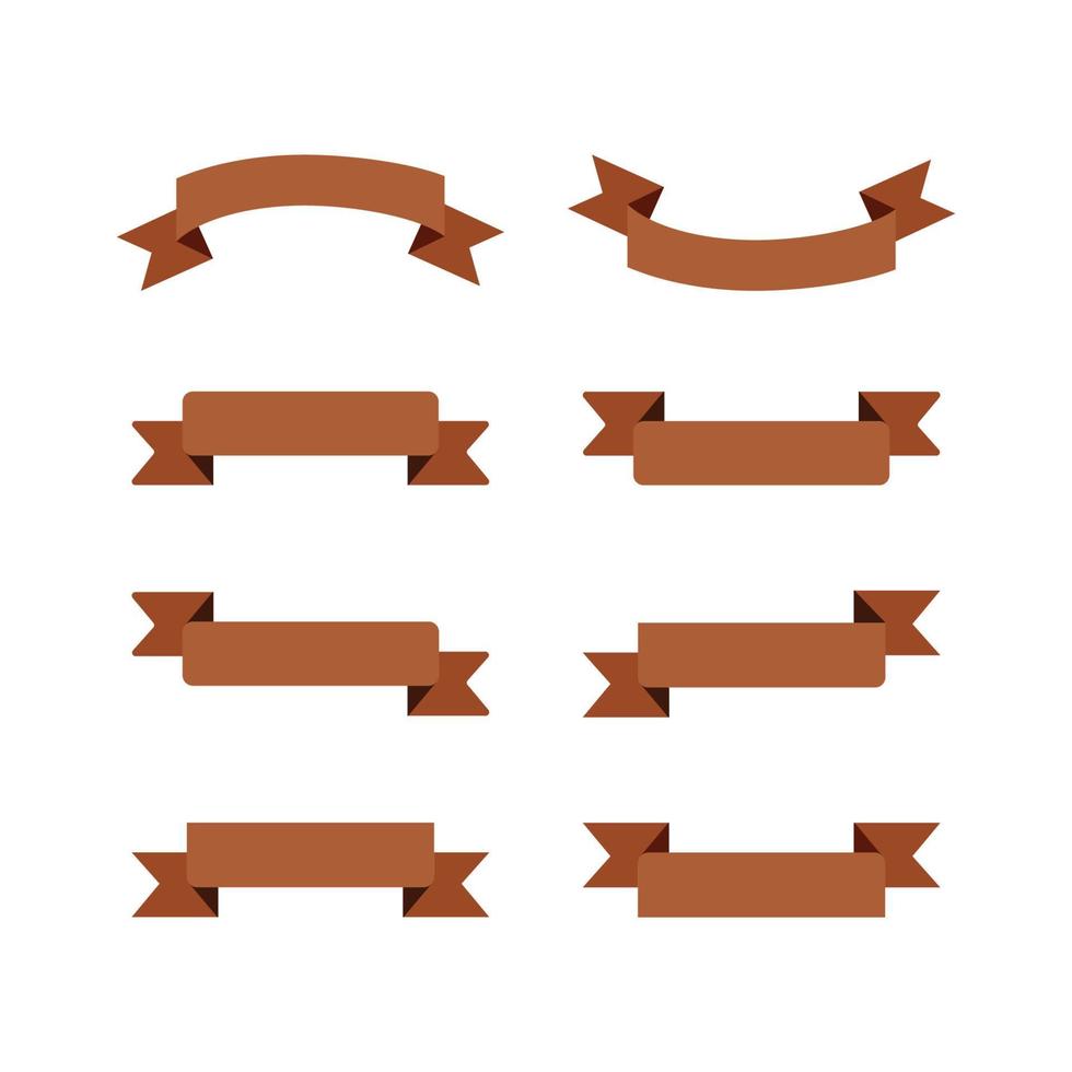 Set of Brown Ribbon Vector