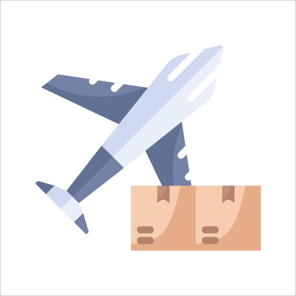icono plano de servicio de entrega internacional vector