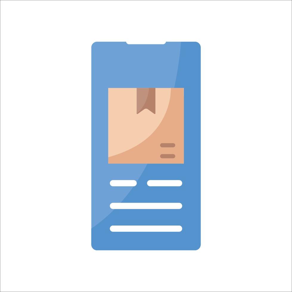 Online shipping box flat icon vector