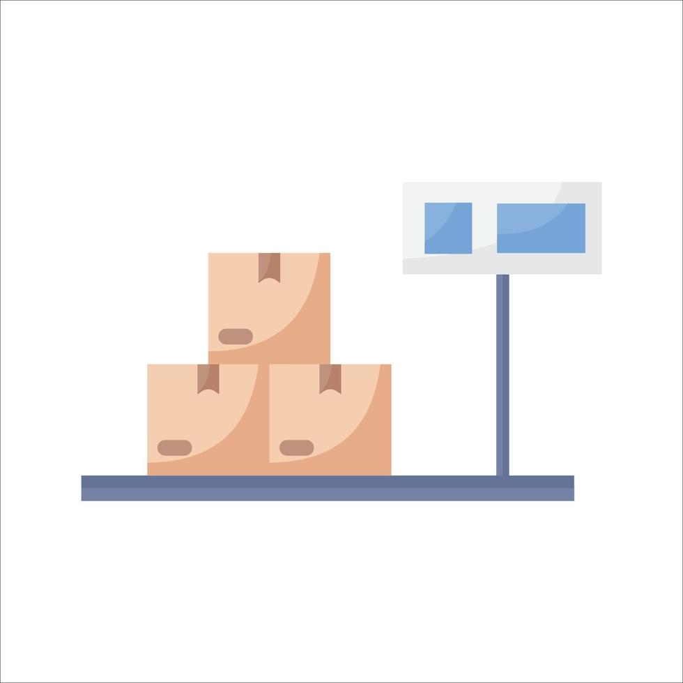 Shipping box weigher flat icon vector