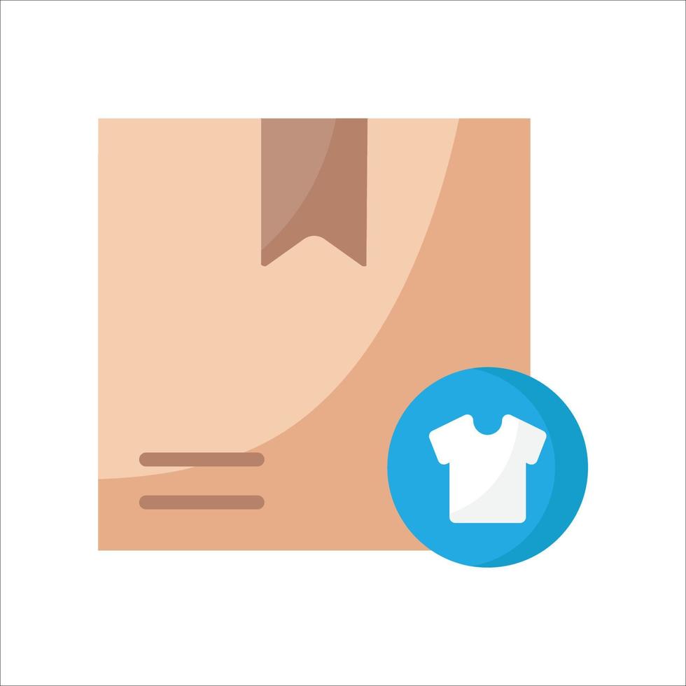 Clothes Delivery Box Outline Color Icon vector