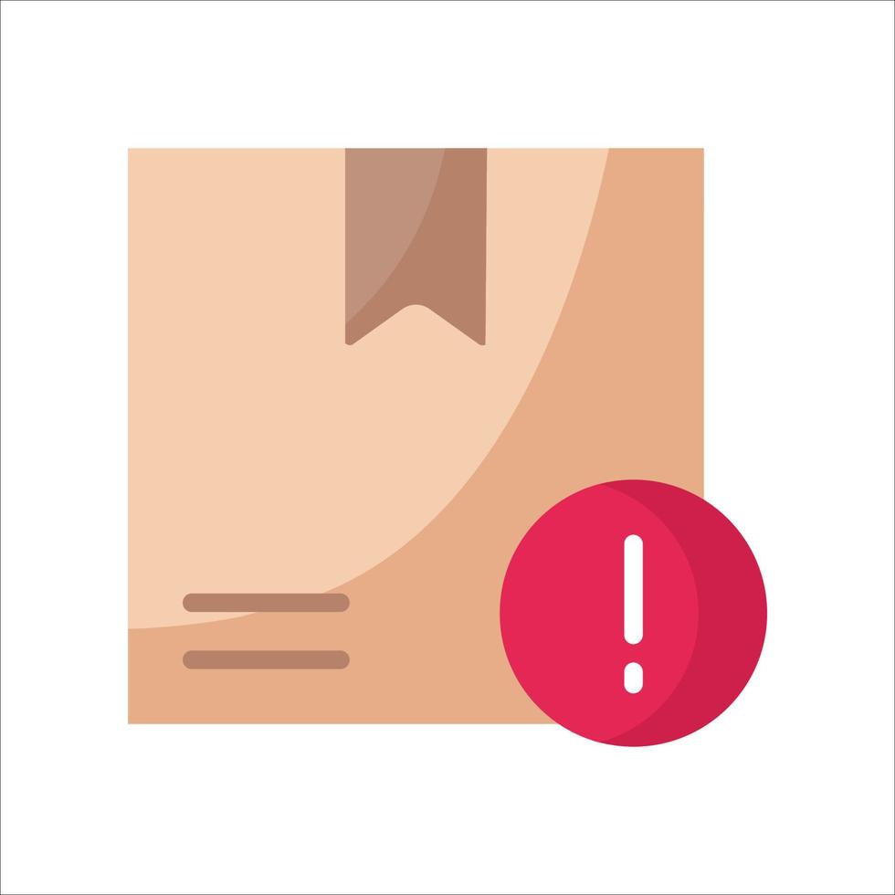 icono plano de error de caja de envío vector