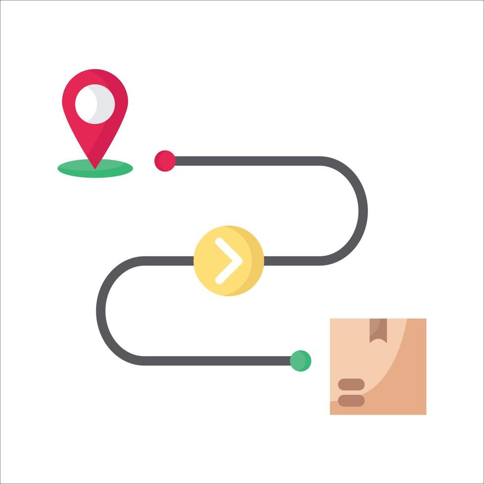 icono plano de ubicación de entrega vector