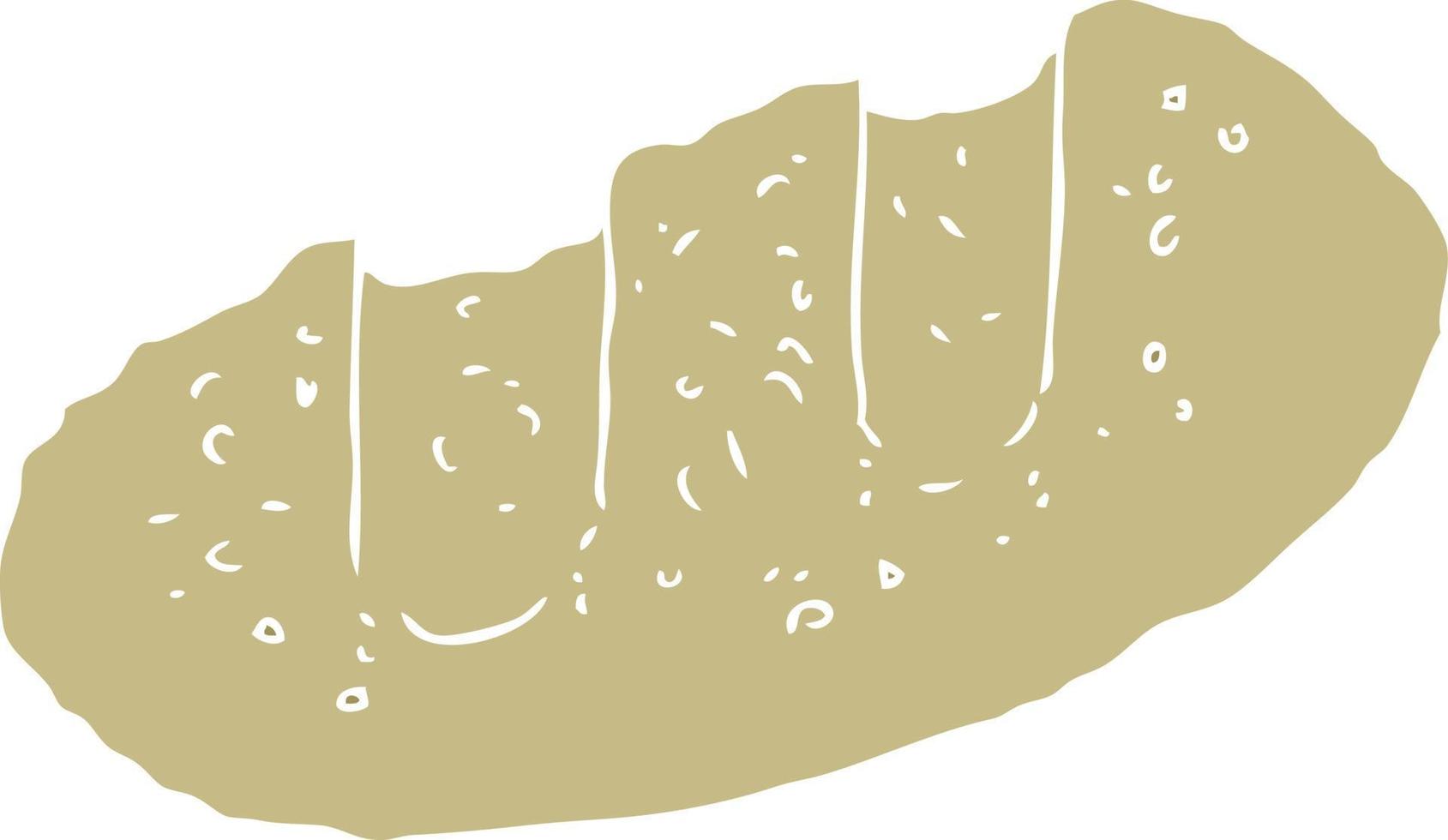 ilustración de color plano de un pan de dibujos animados vector