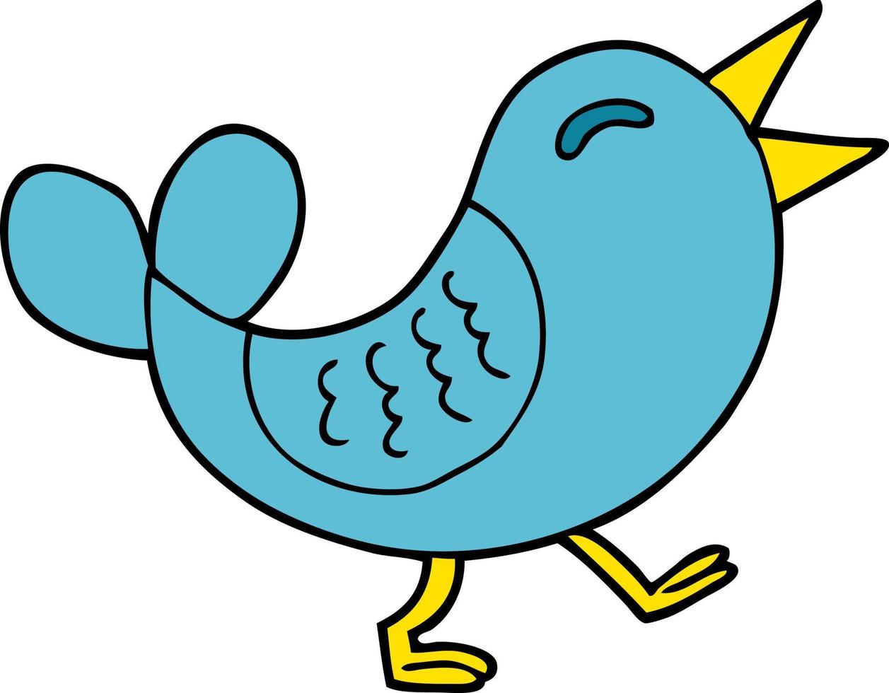 cartoon doodle bluebird vector