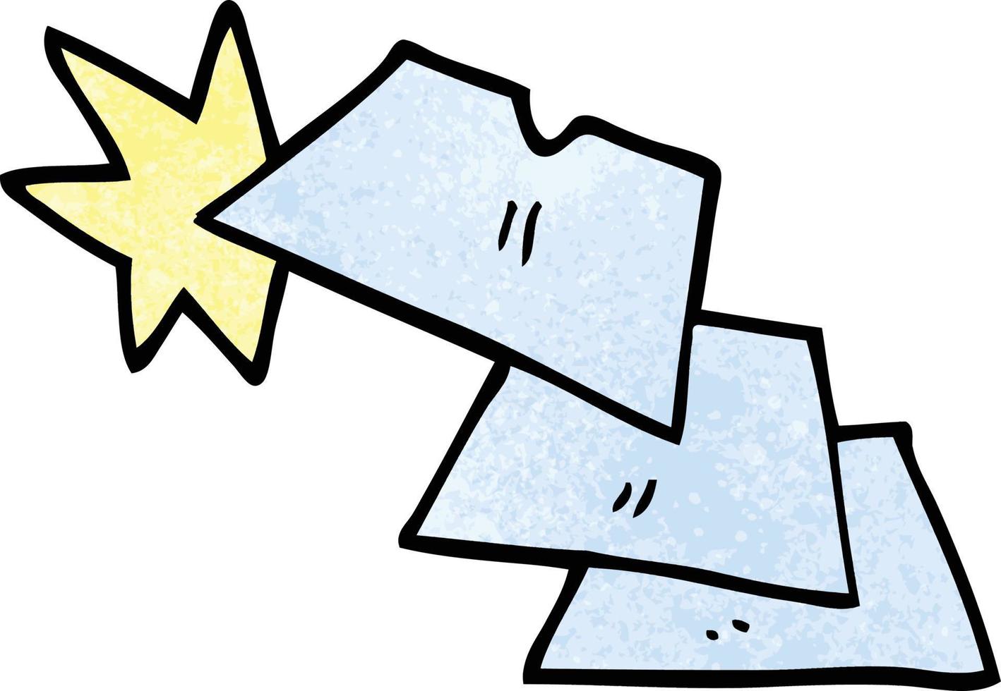cartoon doodle shiny razorblades vector