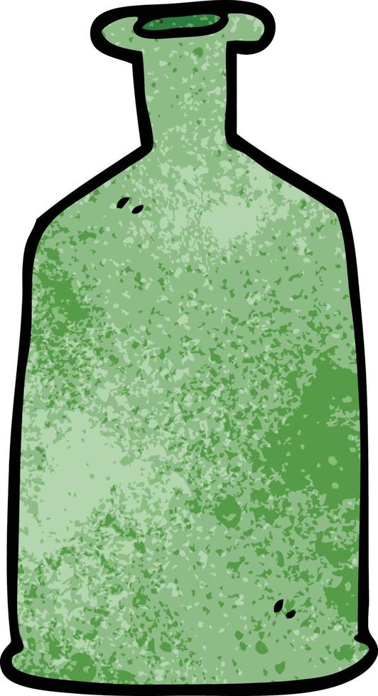 cartoon doodle green bottle vector