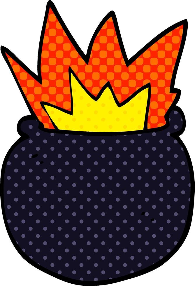 cartoon doodle exploding cauldron vector