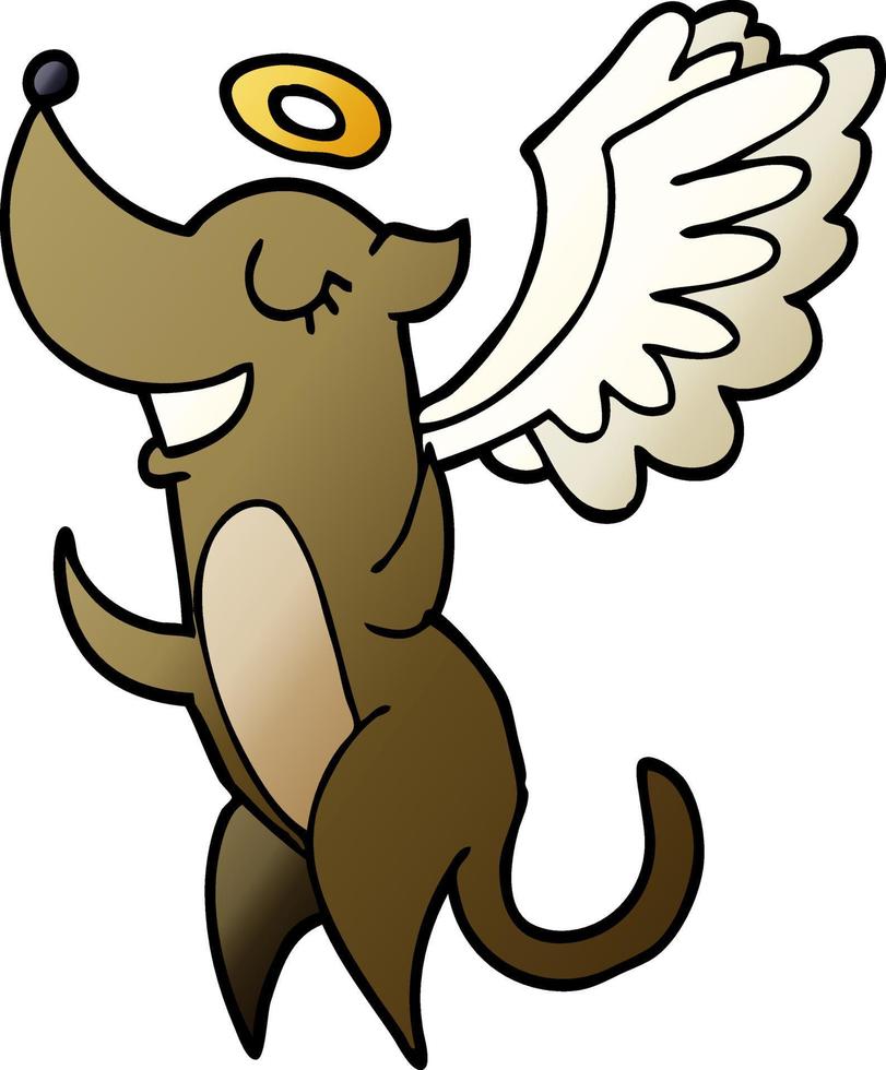 cartoon doodle angel dog vector