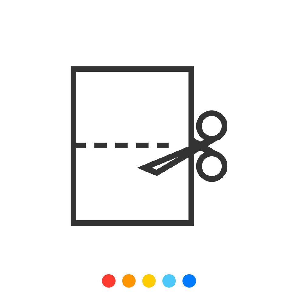 Cut Paper Outline icon, Vector and Illustration.