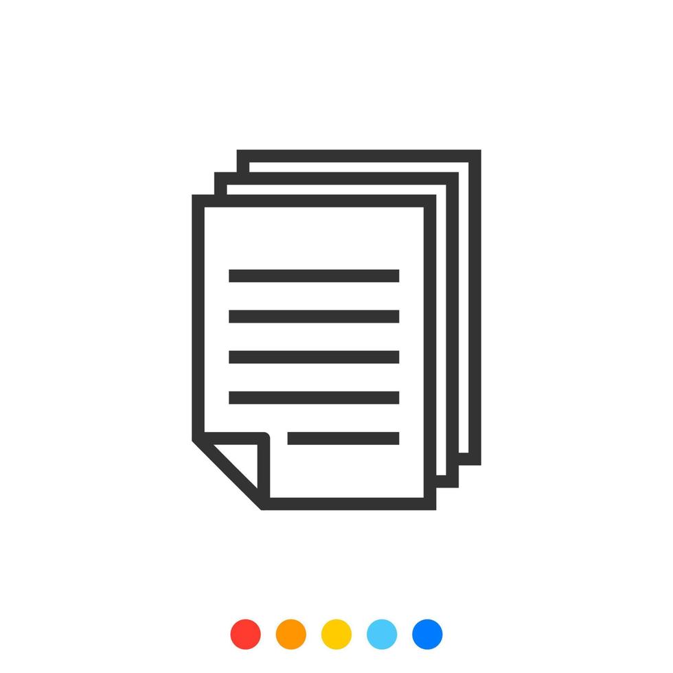 Stack of Documents or File Outline icon, Vector and Illustration.