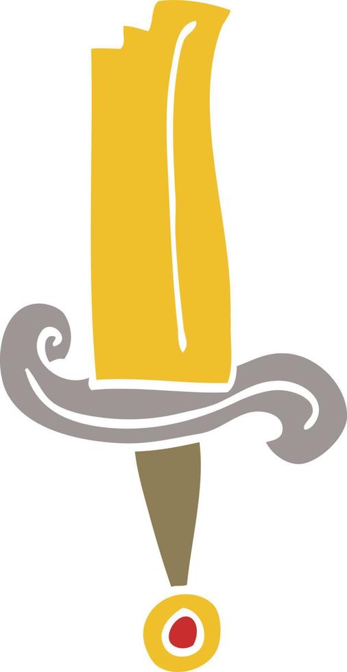 cartoon doodle jeweled sword vector