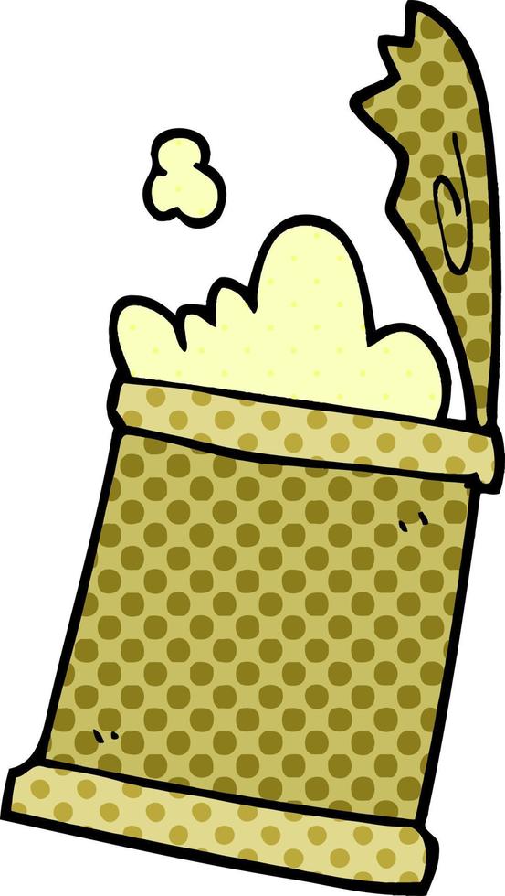 cartoon doodle open can of food vector