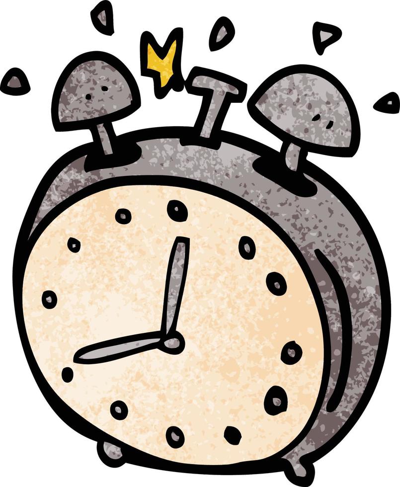 cartoon doodle alarm clock vector