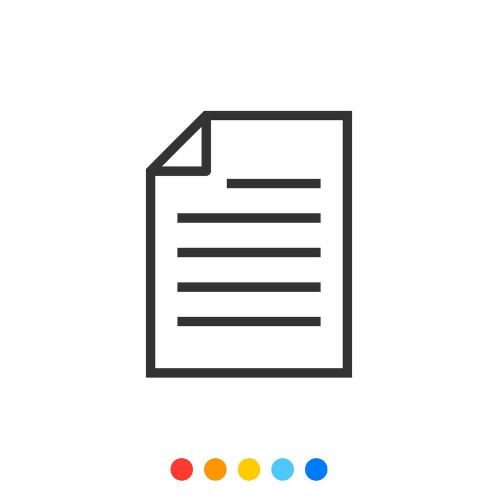 Documents or File Outline icon, Vector and Illustration.