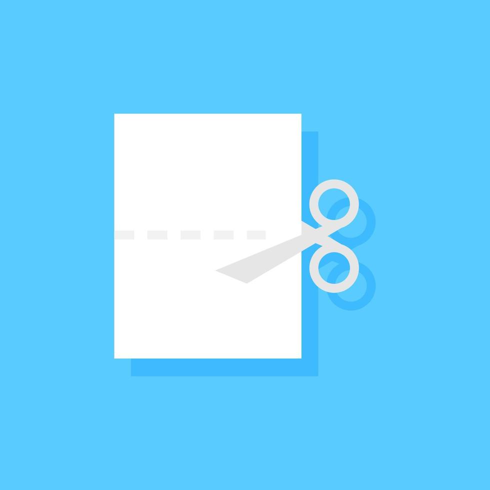 Cut Paper Flat icon, Vector and Illustration.