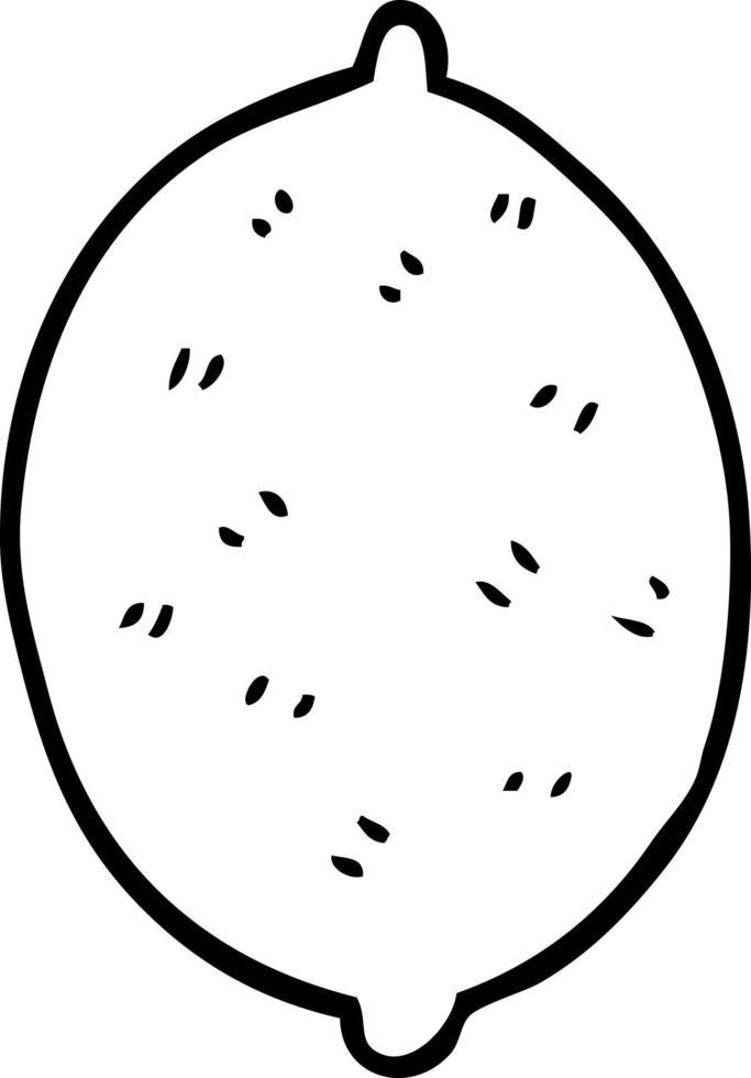 line drawing cartoon lime fruit vector