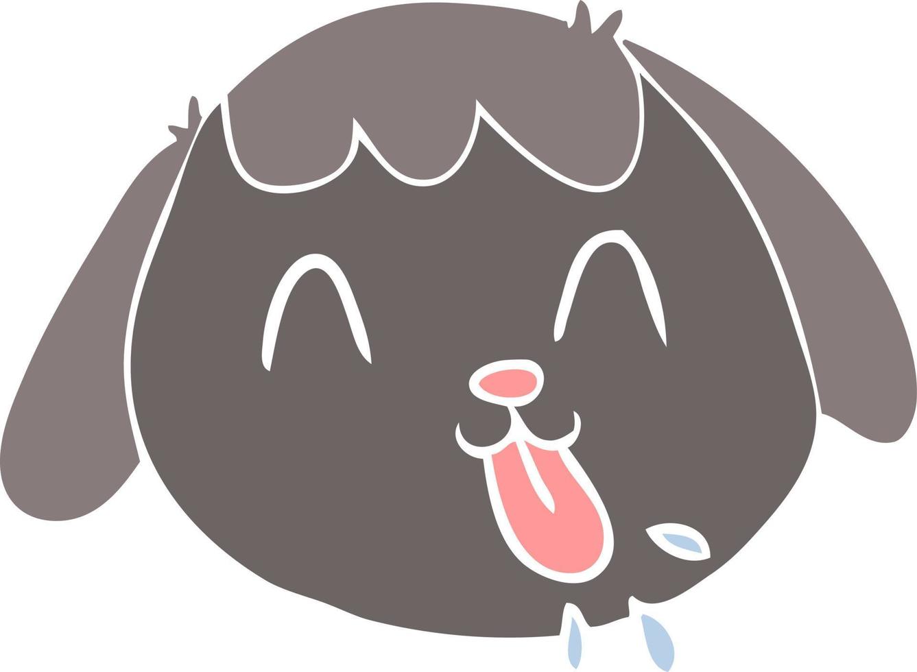 flat color style cartoon dog face vector