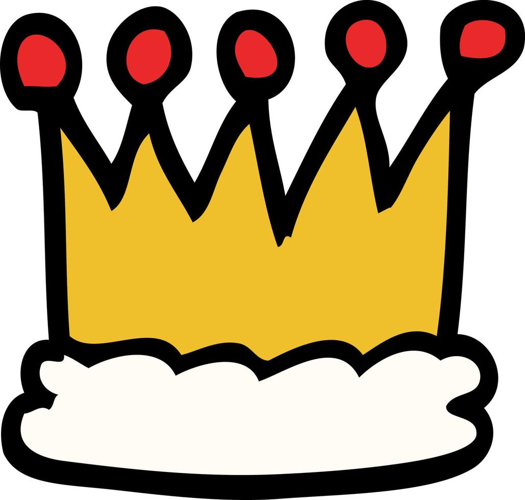 cartoon doodle gold crown vector