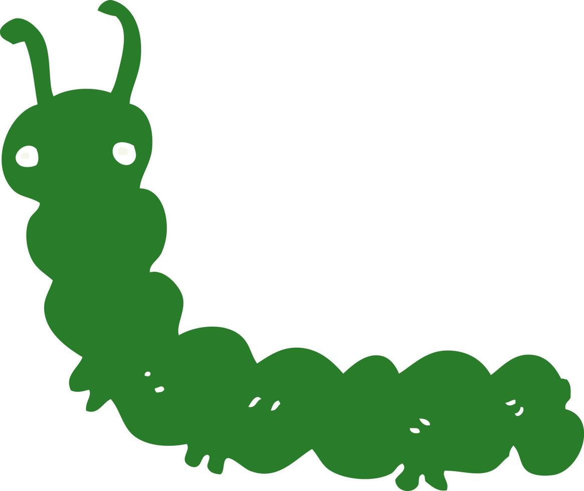 flat color style cartoon caterpillar vector