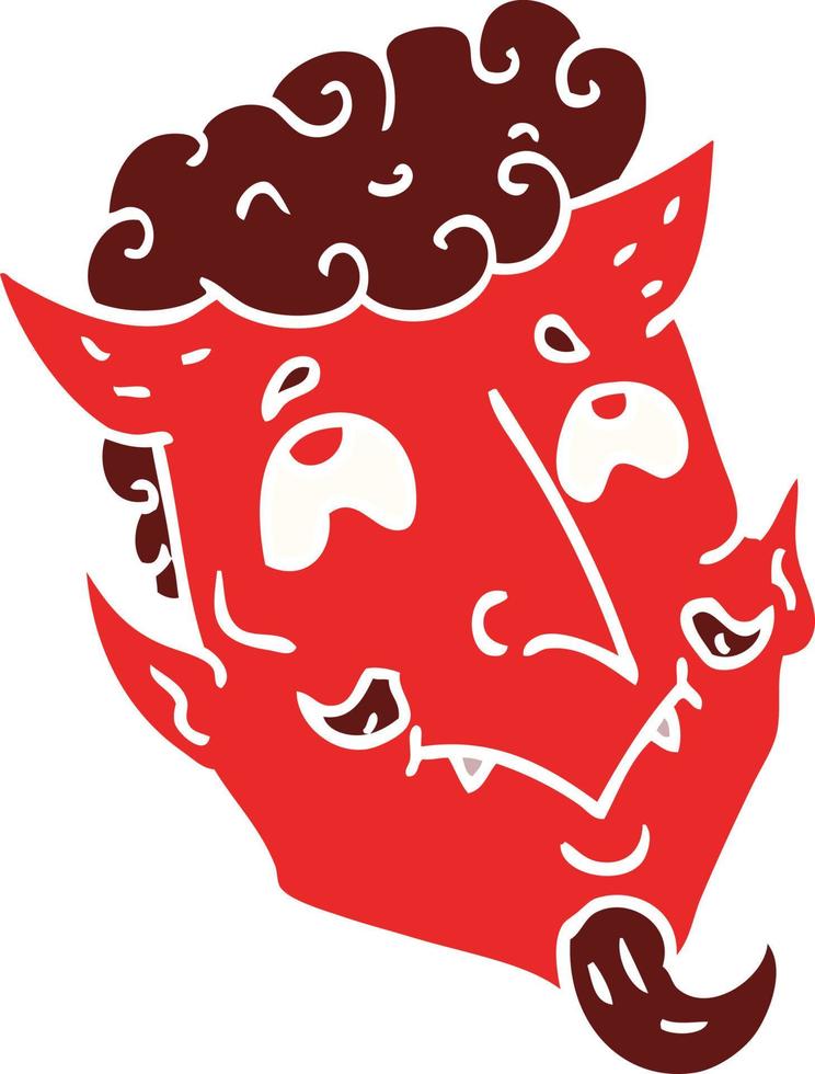 cartoon doodle devil face vector